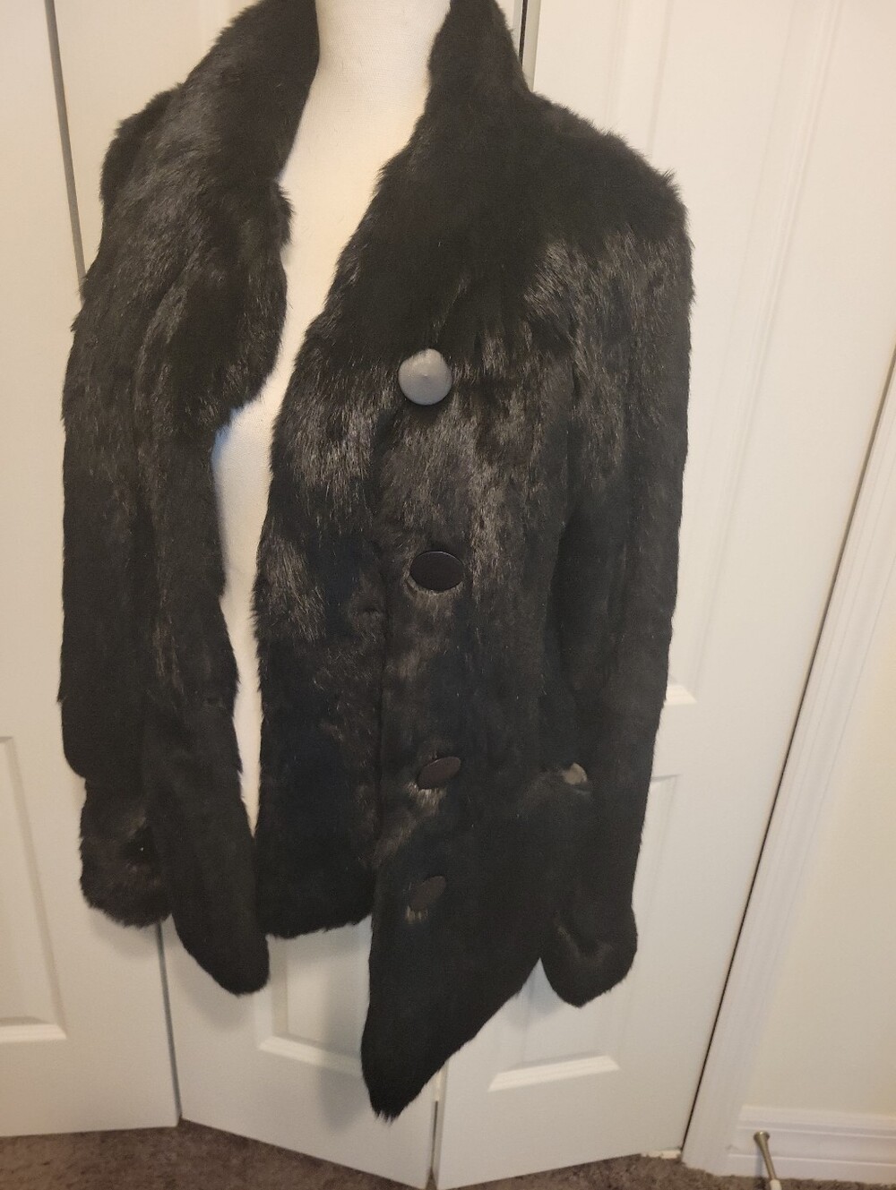 Vintage Black  Fur Women's Coat Small/med - Picture 7 of 7